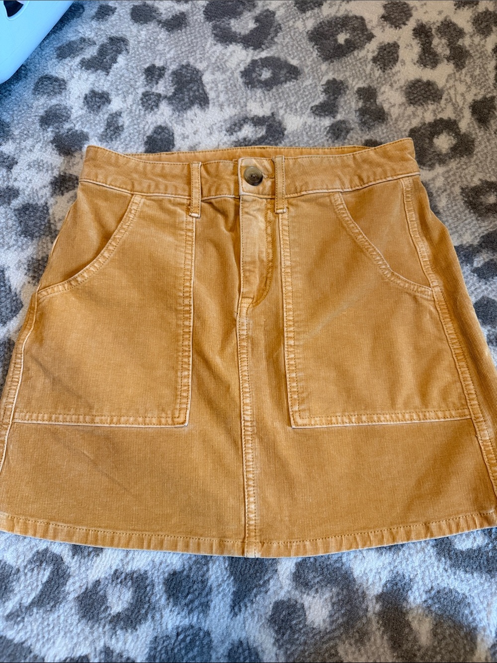 American Eagle Outfitters Corduroy Mini Skirt in Mustard Gold